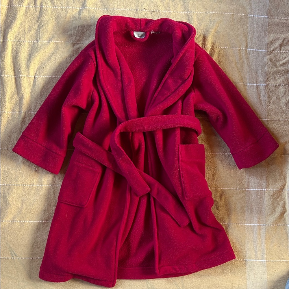 Cozy Maroon Kids LL Bean Robe